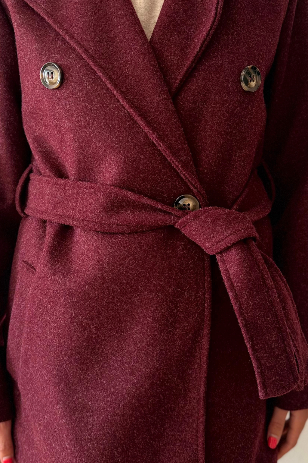 Cappotto Doppiopetto con Cintura in Vita Aurora