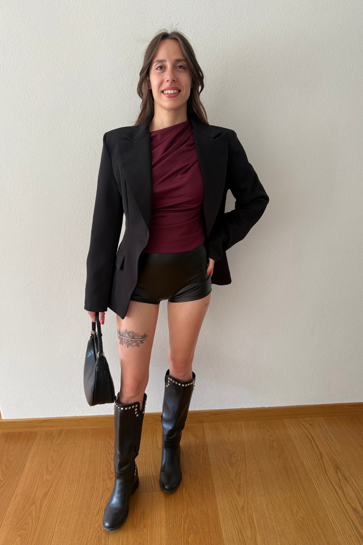 Shorts Effetto Pelle a Vita Alta Cleo