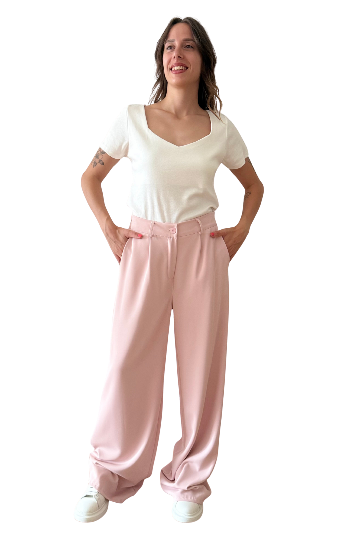 Pantalone Sartoriale a Vita Alta con Pince