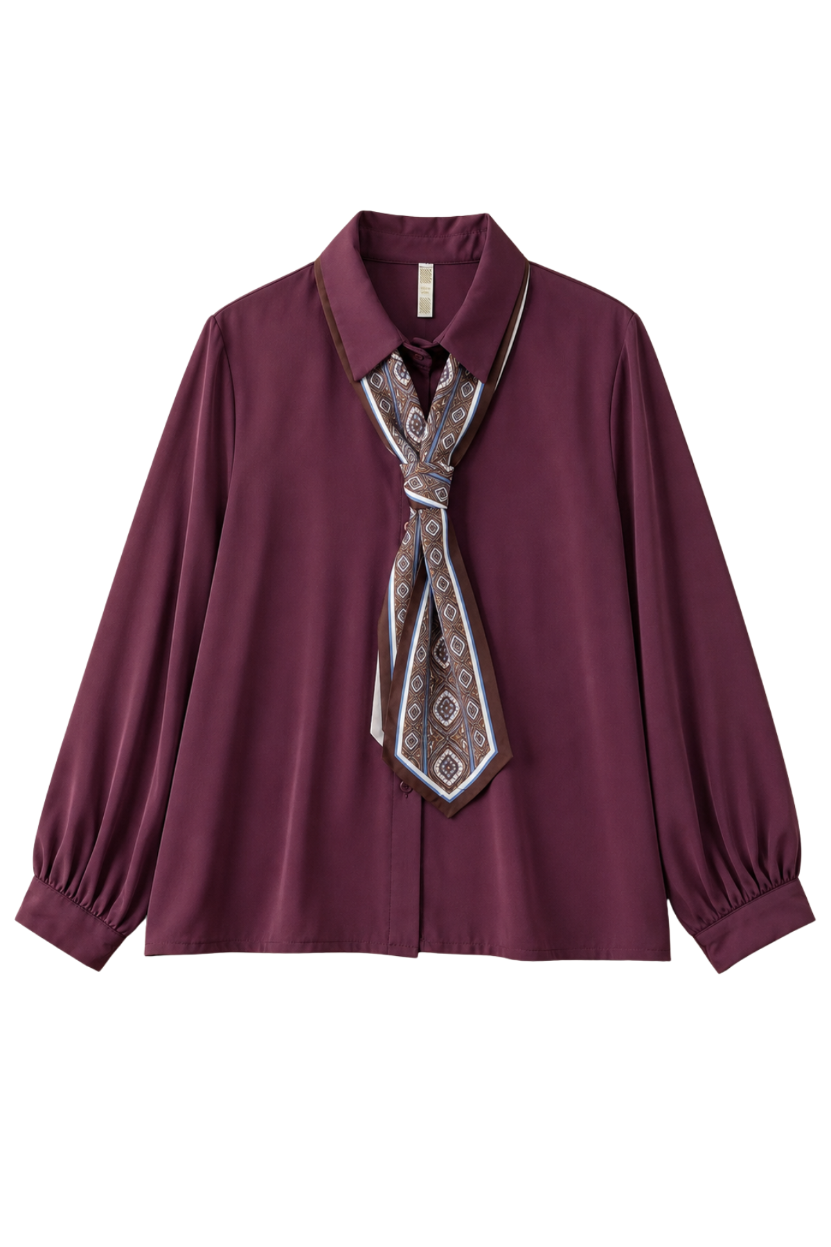 Camicia con Foulard Integrato – Cravattino Rimovibile in Paisley