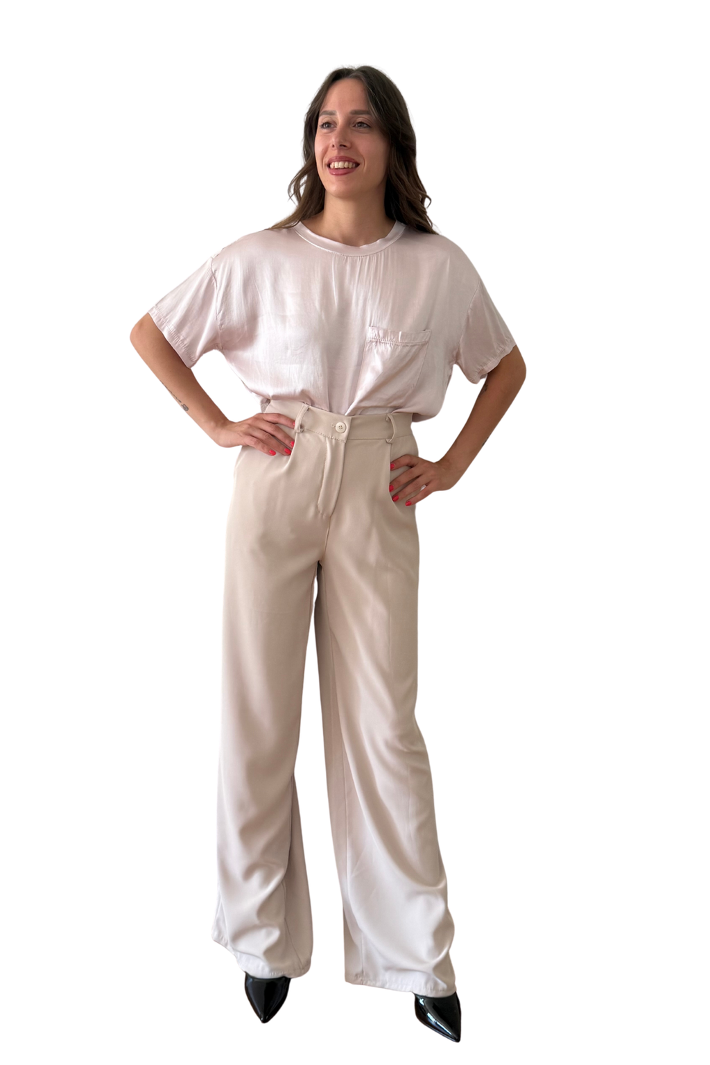Pantalone Sartoriale a Vita Alta con Pince