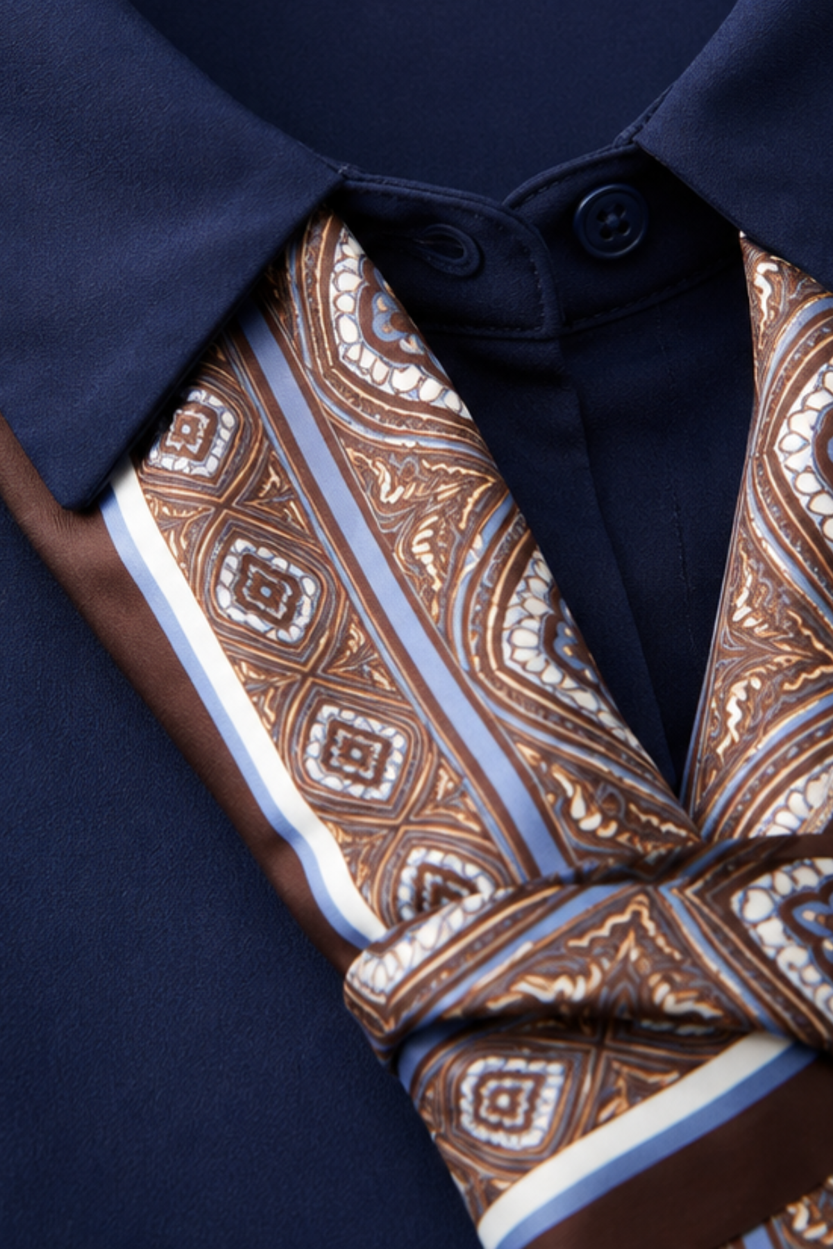 Camicia con Foulard Integrato – Cravattino Rimovibile in Paisley