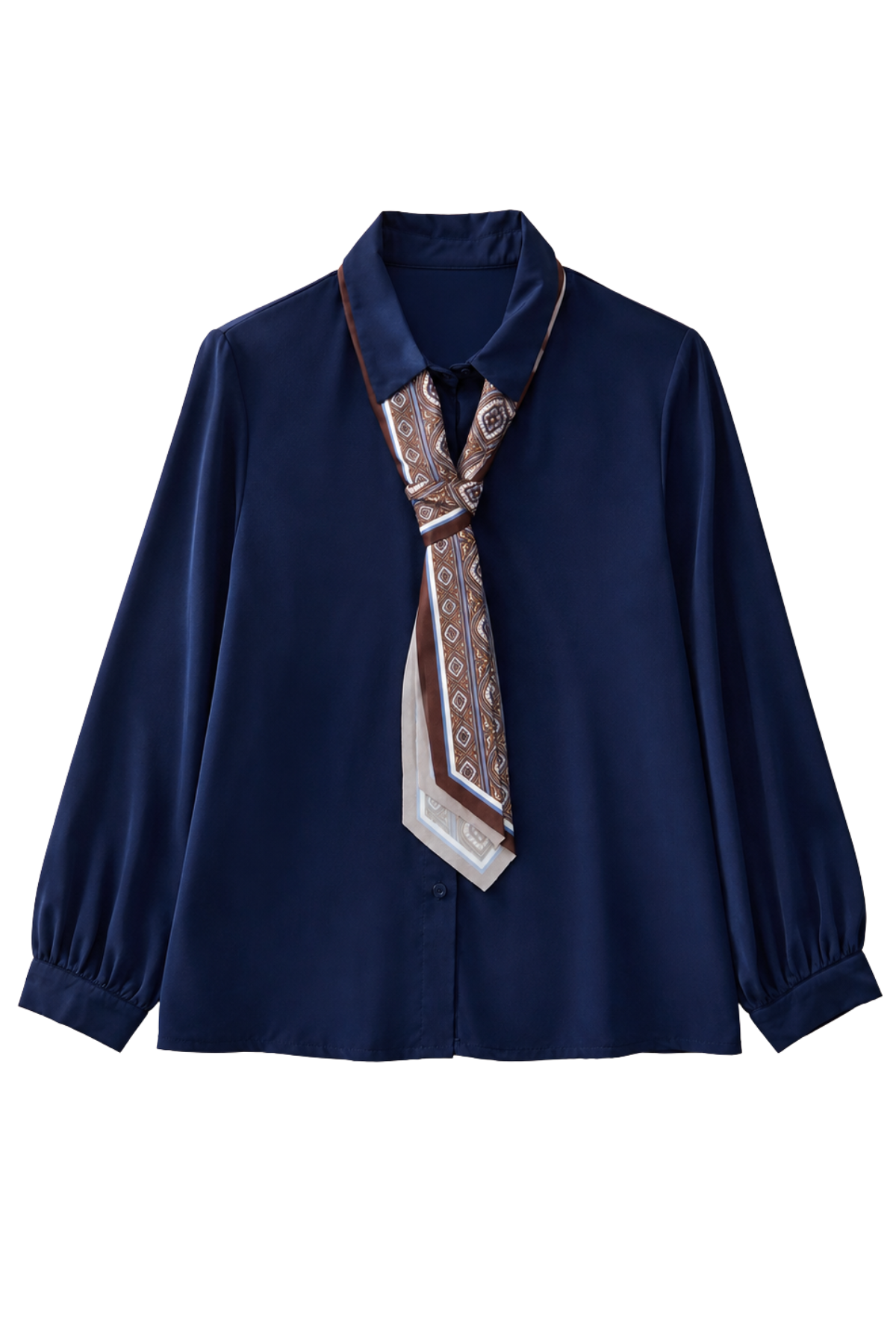 Camicia con Foulard Integrato – Cravattino Rimovibile in Paisley