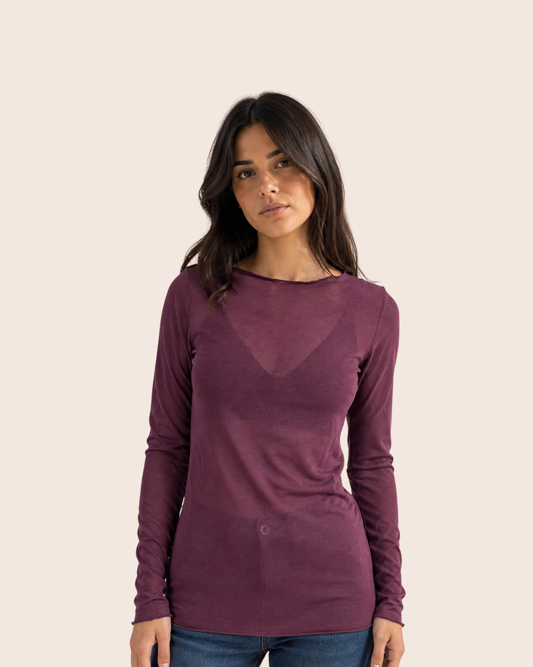 Maglietta Girocollo Misto Cashmere