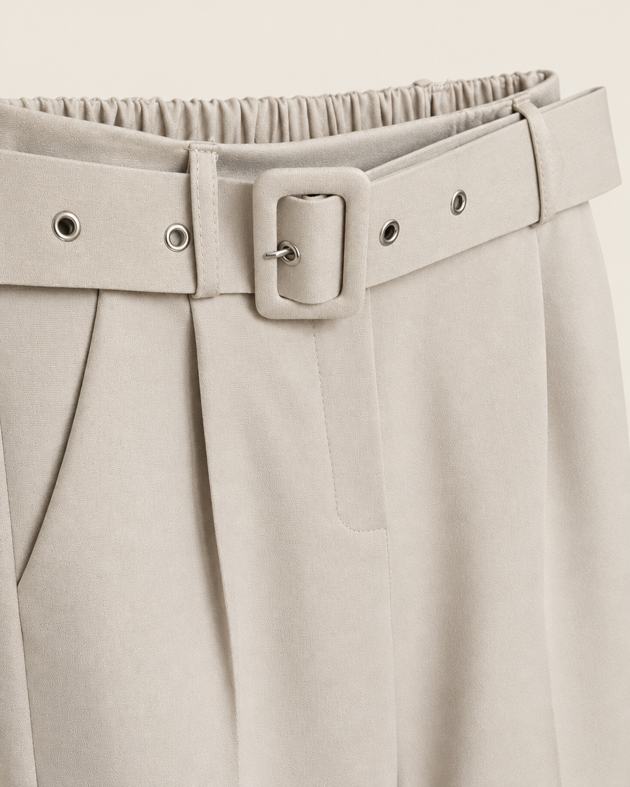 Pantalone a vita alta con cintura Margot