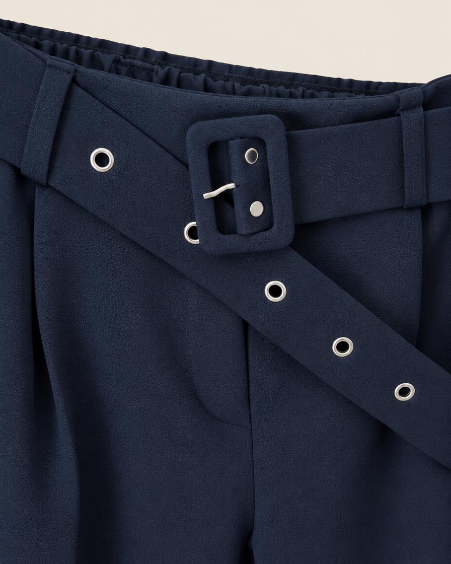 Pantalone a vita alta con cintura Margot