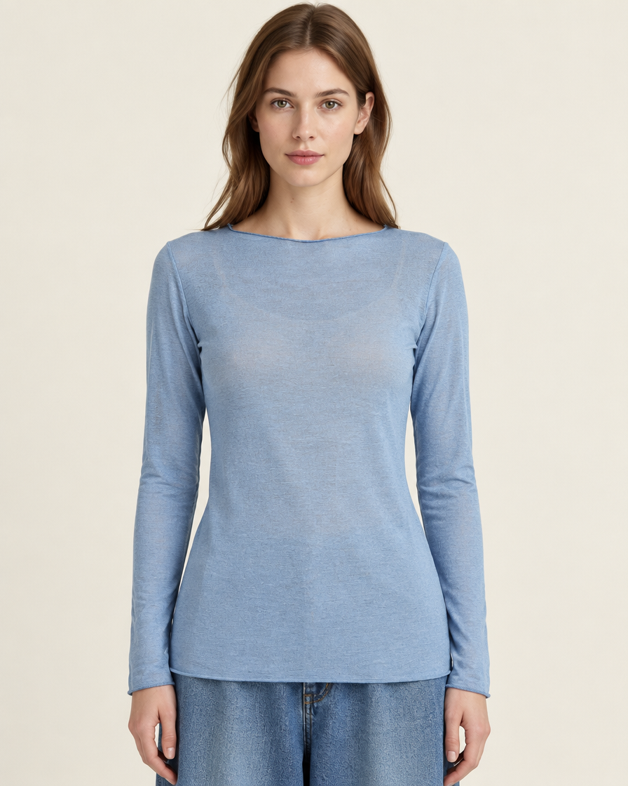 Maglietta Girocollo Misto Cashmere