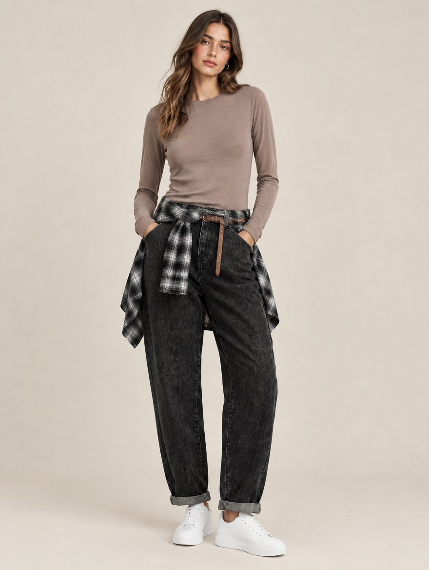 Maglietta Girocollo Misto Cashmere