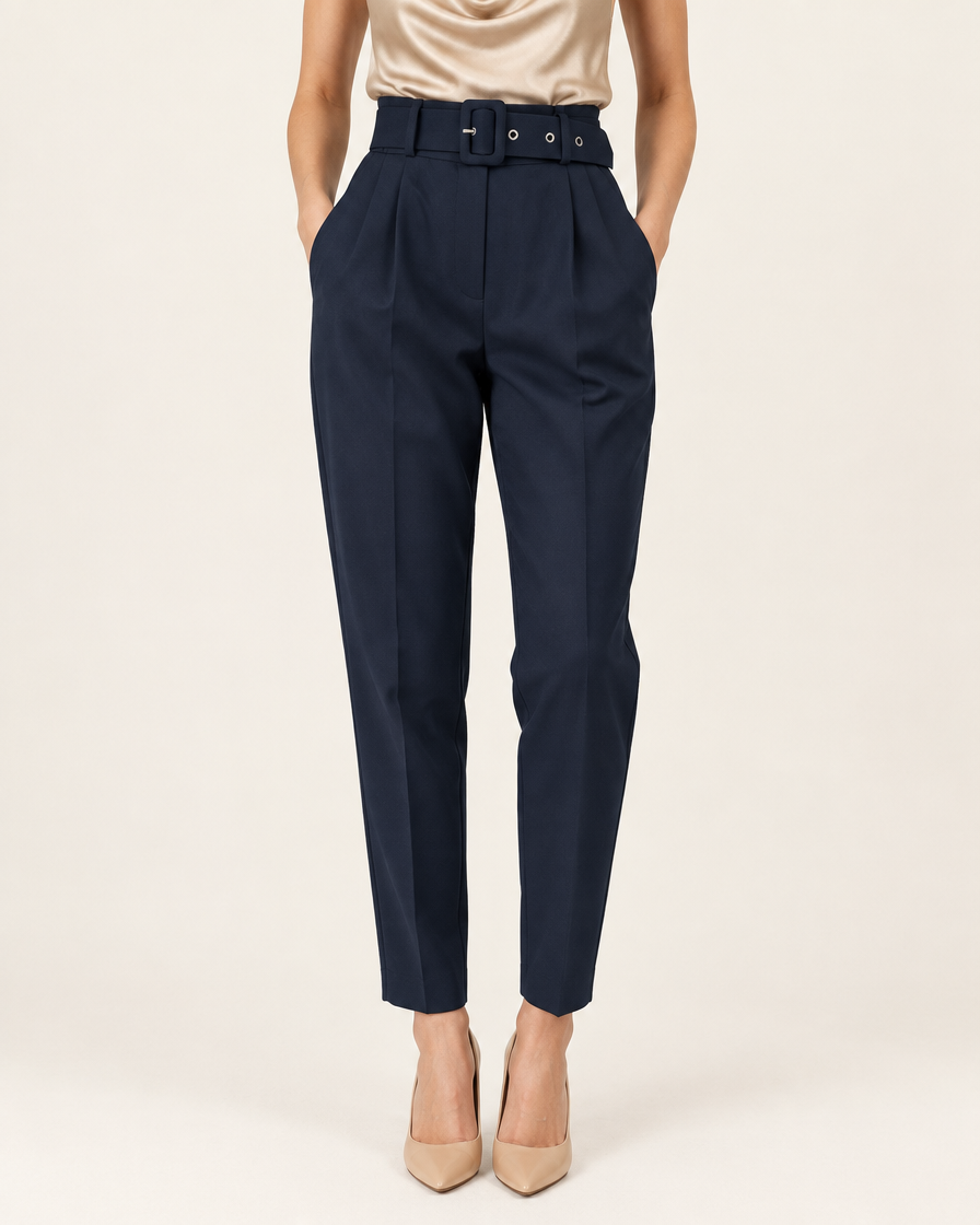 Pantalone a vita alta con cintura Margot